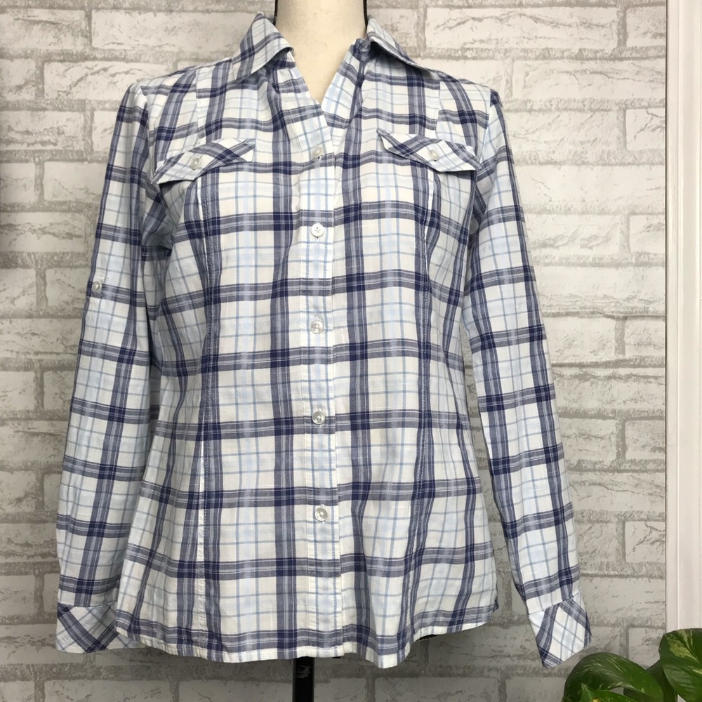 Pendleton Small Blue Plaid Button Down Shirt - image 2